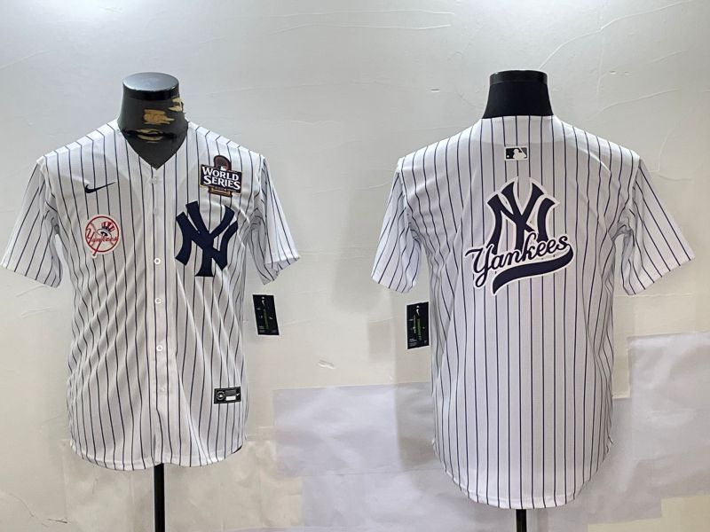 Men New York Yankees Blank White stripe Game 2024 Nike MLB Jersey style 102733->new york yankees->MLB Jersey